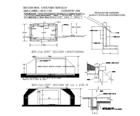 Box Culvert Section 2d View Cad Structural Block Layout File In Autocad