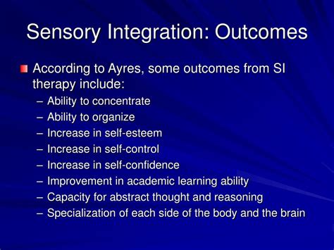 Ppt Sensory Integration Therapy For Children With Autism Powerpoint