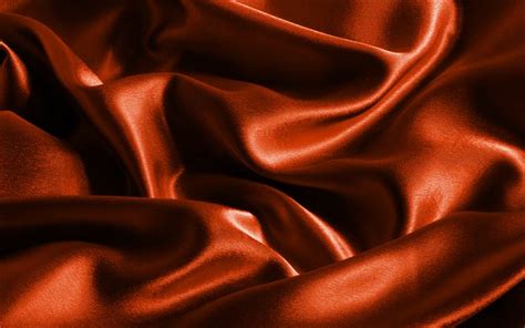 Download Wallpapers Orange Satin Background Macro Orange Silk Texture