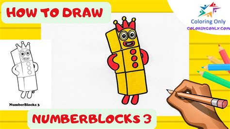 How To Draw Numberblocks 3 Youtube