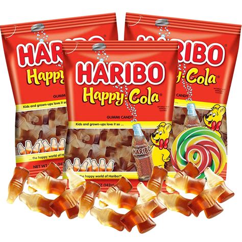 Buy Haribo Happy Cola Gummy Candies Soda Flavored Sour Gummies Candy