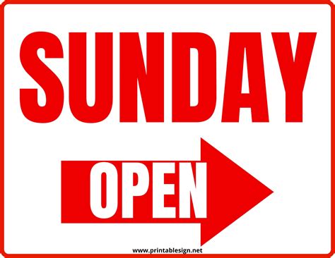 Open Sunday Sign | FREE Download | Free