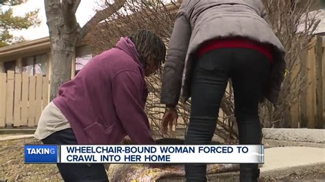 Handicapped Woman Forced To Crawl Into Her Home