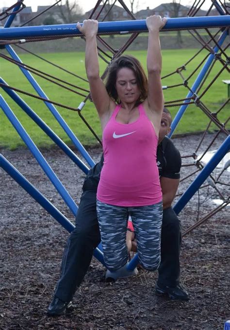 Karen Danczuk Flashes Mega Cleavage During Park Workout After Ex