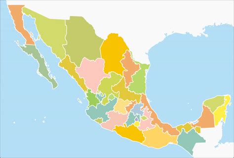 Mapa De México Con Nombres República Mexicana Descargar E Imprimir Mapas