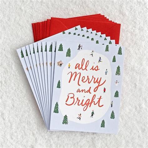 Add to favorites add to compare. Merry and Bright Ice Skating Holiday Card Set | Paper ...