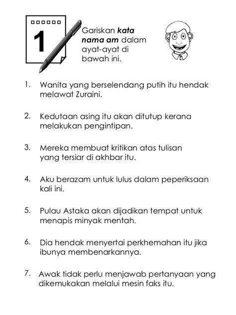 Latihan Tatabahasa Kata Nama Khas Tahun Malay Language Body