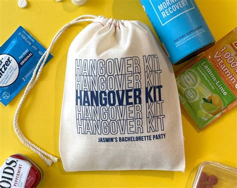 Hangover Kit Bachelorette Party Hangover Kit Bag Wedding Etsy