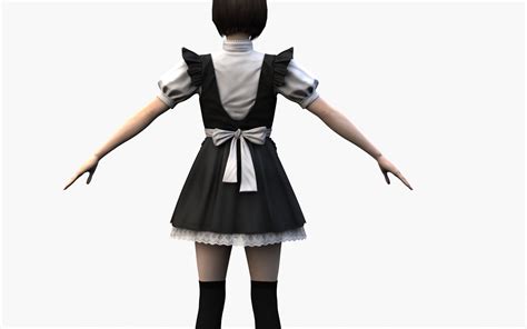 Japanese Maid Outfit Girl 0004 3d Model 101 Fbx Max Obj Free3d