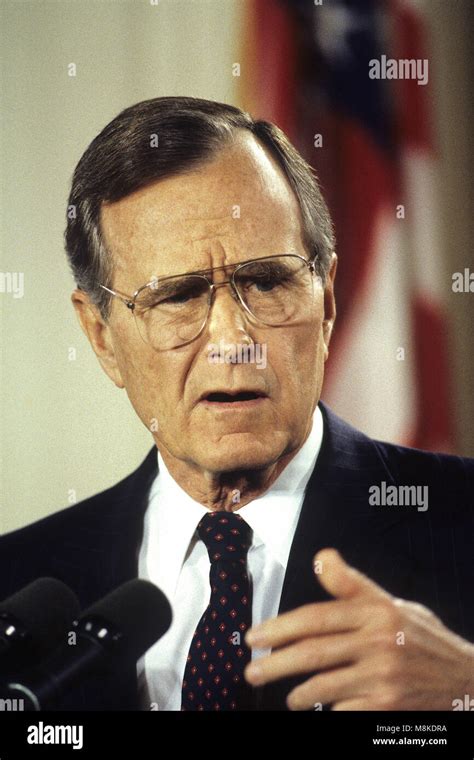 Washington Dc Usa June 4 1992 President George Hw Bush Answers