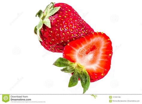 Whole And Sliced Organic Strawberry Stock Image Image Of Quarter
