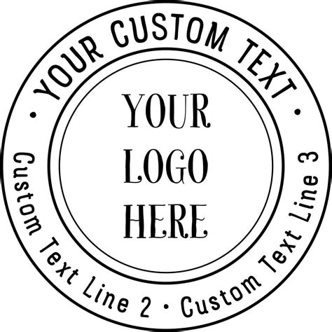 Custom Logo Double Round Border Stamp 3 Lines Of Text