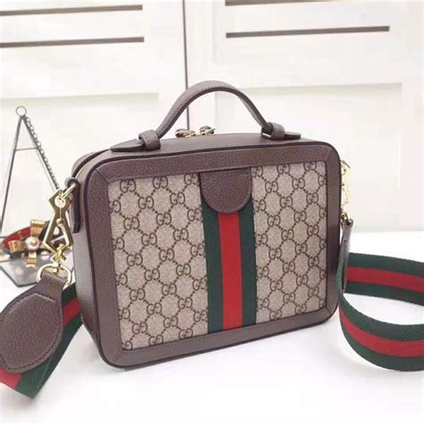 Gucci Gg Women Ophidia Small Gg Shoulder Bag In Beigeebony Gg Supreme