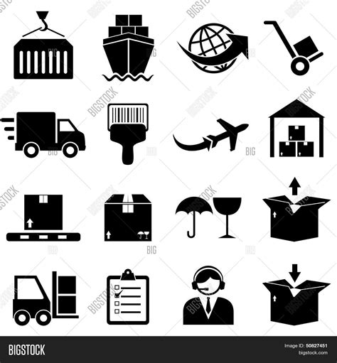 Cargo Shipping Icons Vector And Photo Free Trial Bigstock