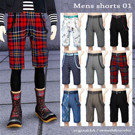 Mens Shorts 01 Downloadmediafire Sims 4 Male Clothes Sims 4 Men