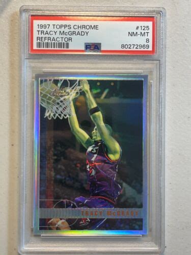 Tracy McGrady PSA 8 New Slab 1997 98 Topps Chrome Refractor Rookie RC