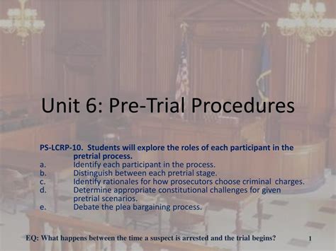 Ppt Unit 6 Pre Trial Procedures Powerpoint Presentation Free