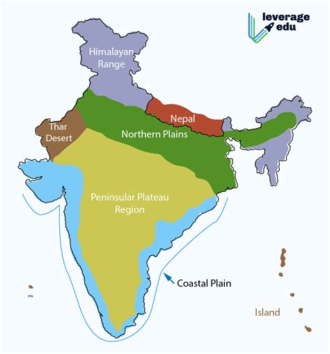 Physical Features Of India Map Leverage Edu