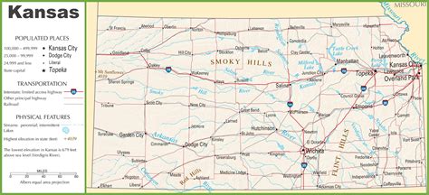 Kansas State Map With Highways Map