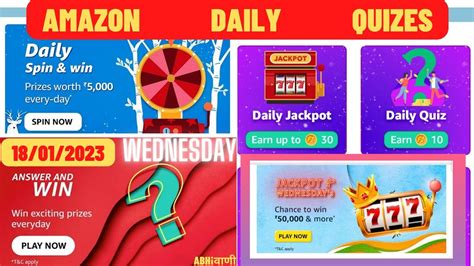 18 January 2023 Wednesday Amazon Daily Jackpot Daily Quiz