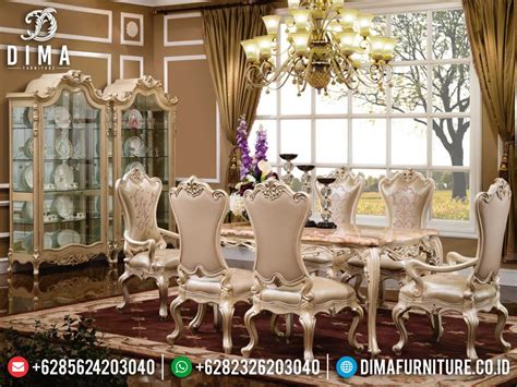 Meja Makan Mewah Elegant Set Meja Makan Ukiran Luxury Classic Jepara