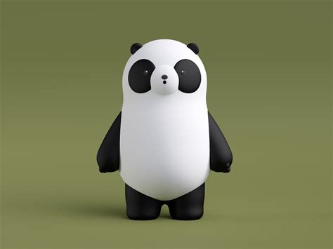 Panda By Cris Labno On Dribbble Panda 3d Cute Panda Character Design