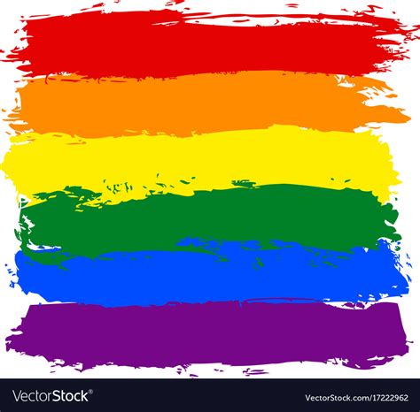 brushstroke rainbow flag lgbt movement royalty free vector