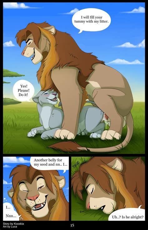 Rule 34 Blush Comic Disney Duo English Text Fan Character Felid Female Feral Genitals Hi Res