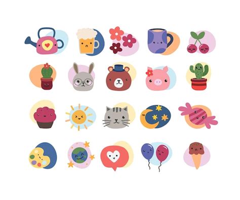Premium Psd Cute Clipart Stickers Collection