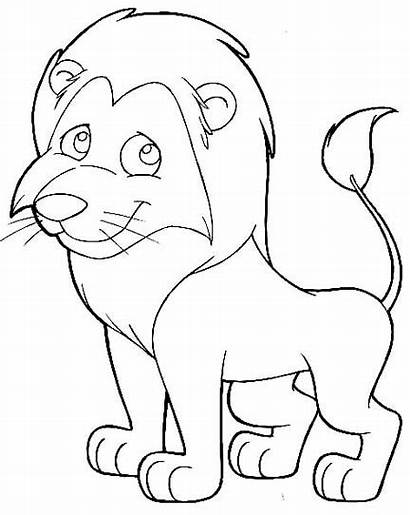 Lion Coloring Cartoon Pages Lions Easy Drawing