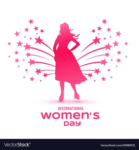 Celebrate Womens Day Event With Bursting Star Vector Image