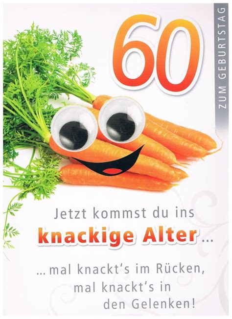 Geburtstag für männer und frauen. Geburtstagskarte XXL zum 60. Geburtstag, "knackiges Alter ...