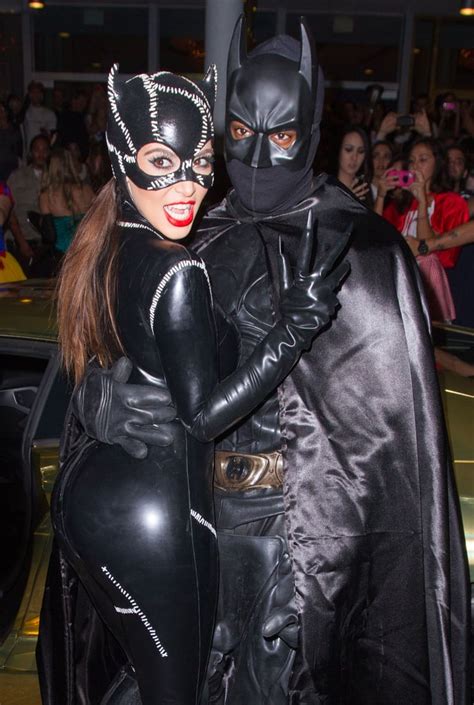 The Pair Dressed Up As Batman And Catwoman For Halloween 2012 In Kim Kardashian And Kanye West