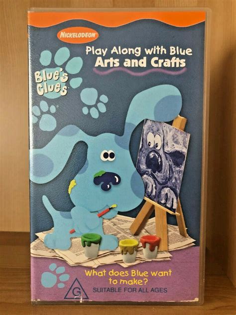 BLUE'S CLUES ~ PLAY ALONG WITH BLUE ~ ARTS AND CRAFTS ~ RARE VHS VIDEO