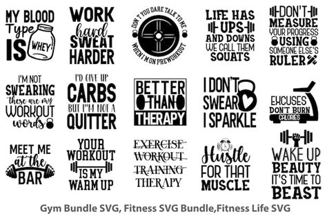 Premium Vector Gym Bundle Svg Fitness Svg Bundle Fitness Life Svg