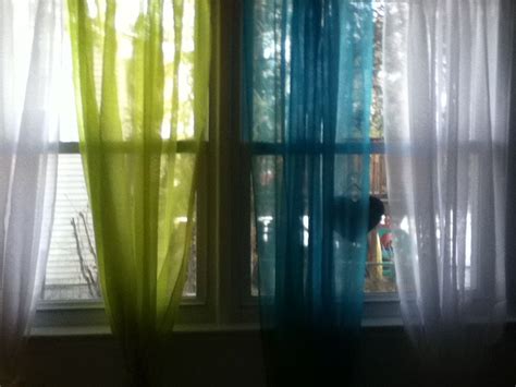 Maybe you would like to learn more about one of these? Teal and green curtains in my room | Lime green curtains ...