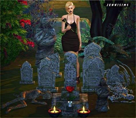 Jennisims Graveyard Items Gravestones Bones Mummies Etc Sims 4
