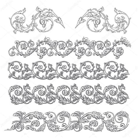 Baroque Engraving Floral Design Stock Vector Image By ©tueris 70782771