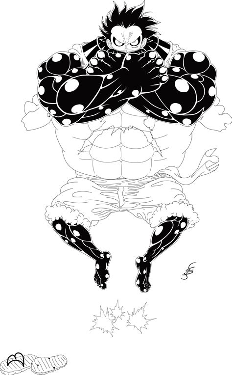 One Piece Luffy Gear 4 Clean Luffy Gear 4 One Piece Clipart Large