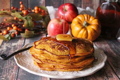 Spiced Pumpkin Apple Pancakes Baked Broiled And Basted
