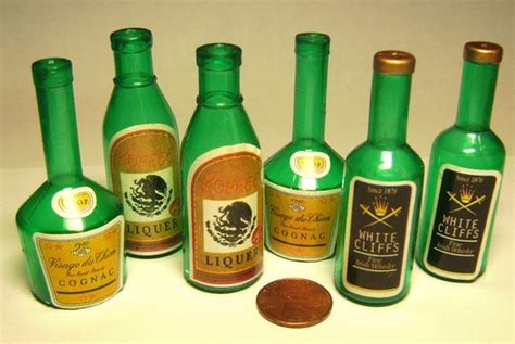 6 Miniature Plastic Liquor Bottles
