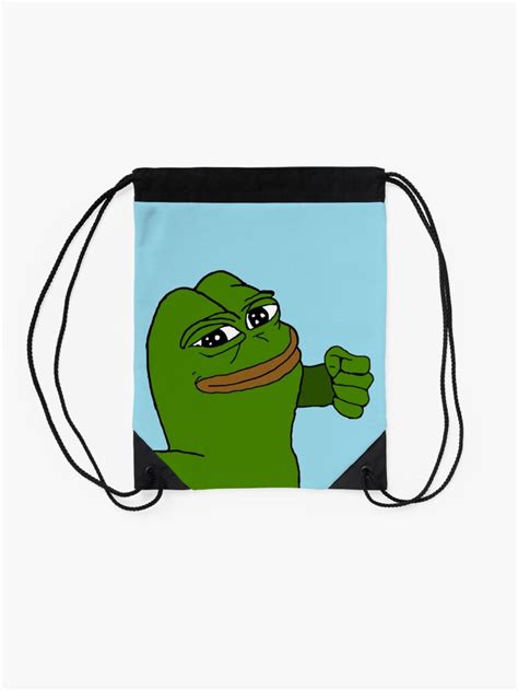 Punching Pepe Drawstring Bag By Meme Magician Redbubble