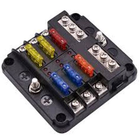 6 Way Led Fuse Box With Twin Positive Bus Bars Negative Bus Bar
