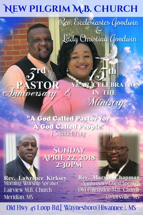 Copy Of Pastor Anniversary Postermywall