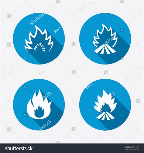 Fire Flame Icons Heat Symbols Inflammable Vector Có Sẵn Miễn Phí Bản