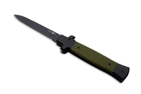 Akc X Treme Shadow 9 Green G 10 Stiletto Automatic Knife D2 Black Bayo