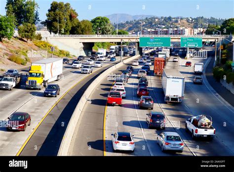 Los Angeles California Traffic On Interstate 5 I 5 Highway View