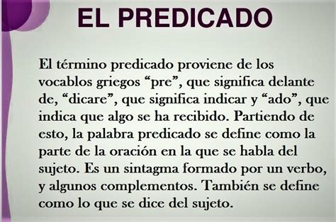 Clases De Predicados Definicion Y Concepto