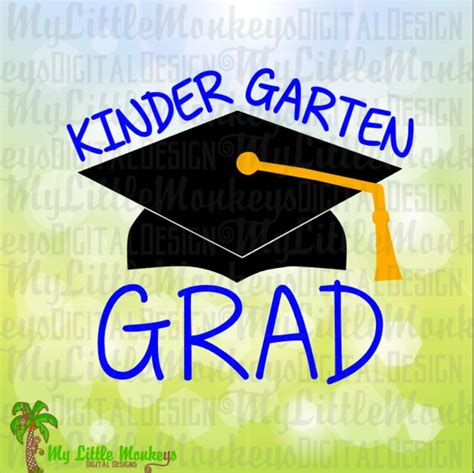 Kindergarten Grad Graduation Cap Design Digital Clipart Etsy