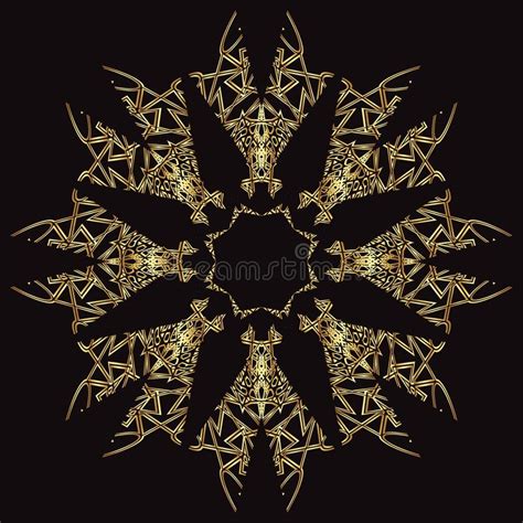 Gold Lace Pattern On A Black Background Stock Vector Illustration Of